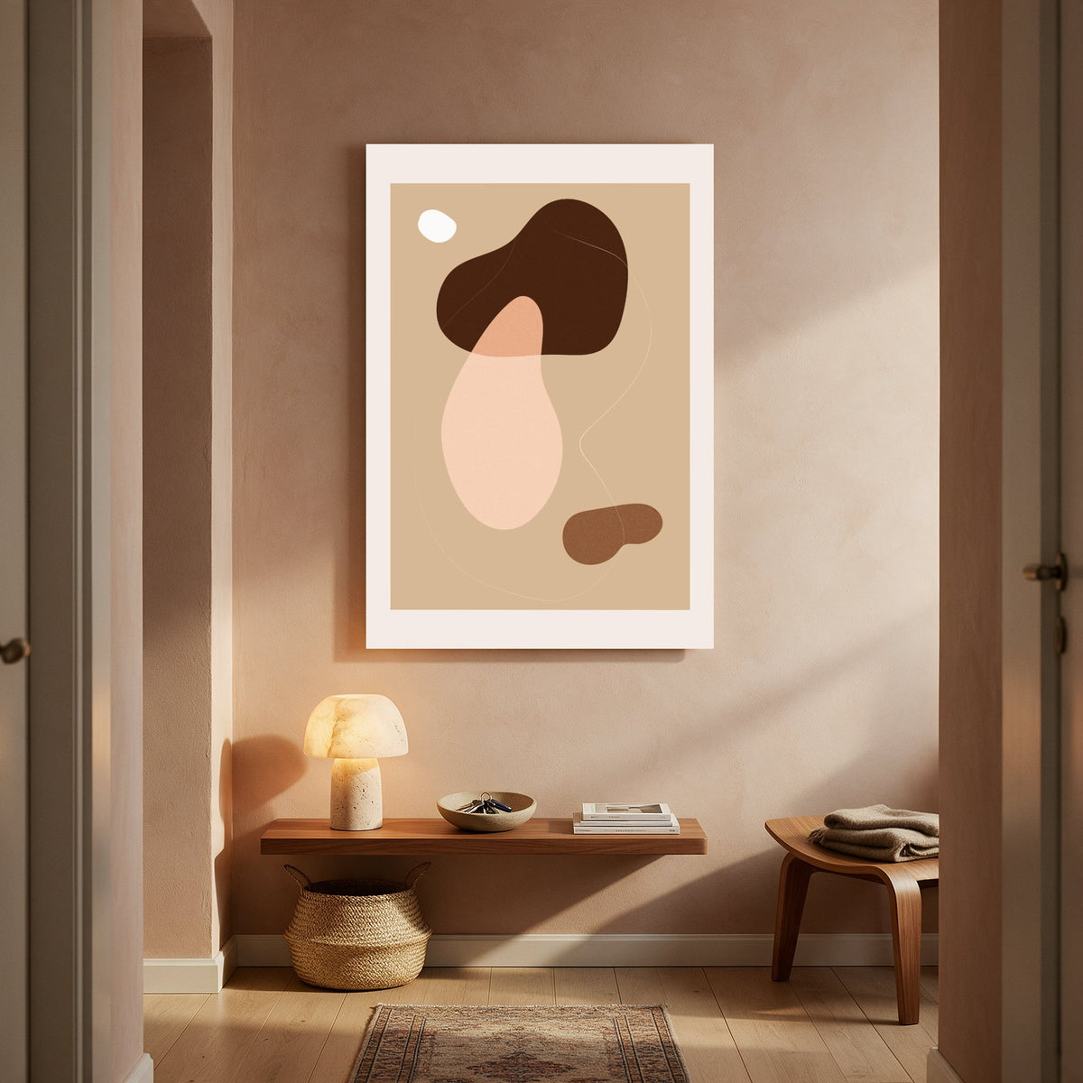 Blush and Cocoa Blobs — Portrait Living Room- Final