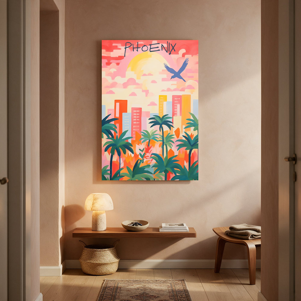 Phoenix Palm Skyline — Portrait Living Room- Final