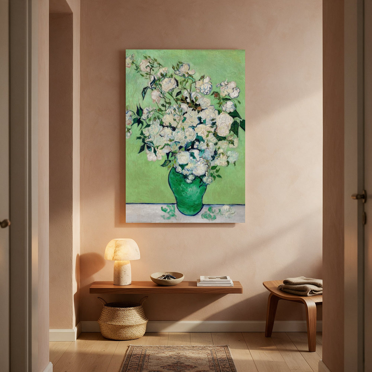 Roses in a Green Vase — Portrait Living Room- Final