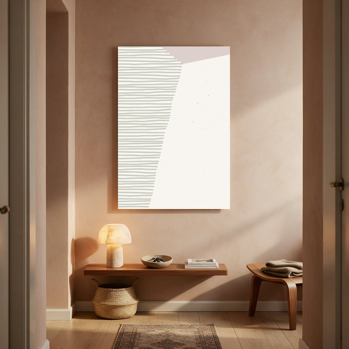 Stripe and Blush Panel — Portrait Living Room- Final