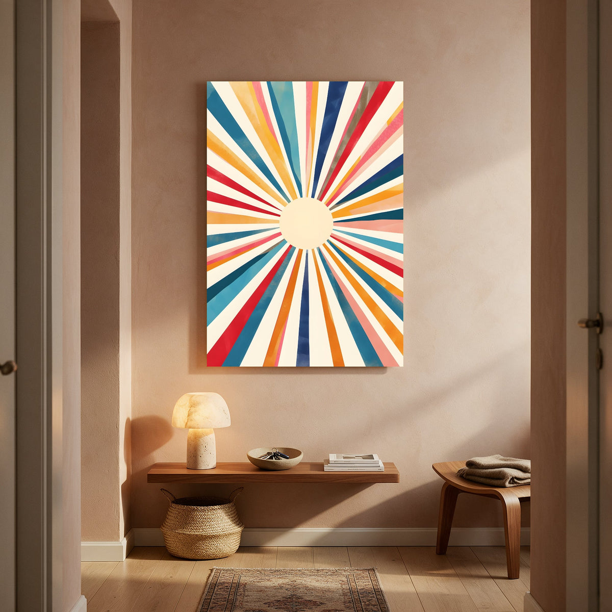 Sunrise Stripe Burst — Portrait Living Room- Final