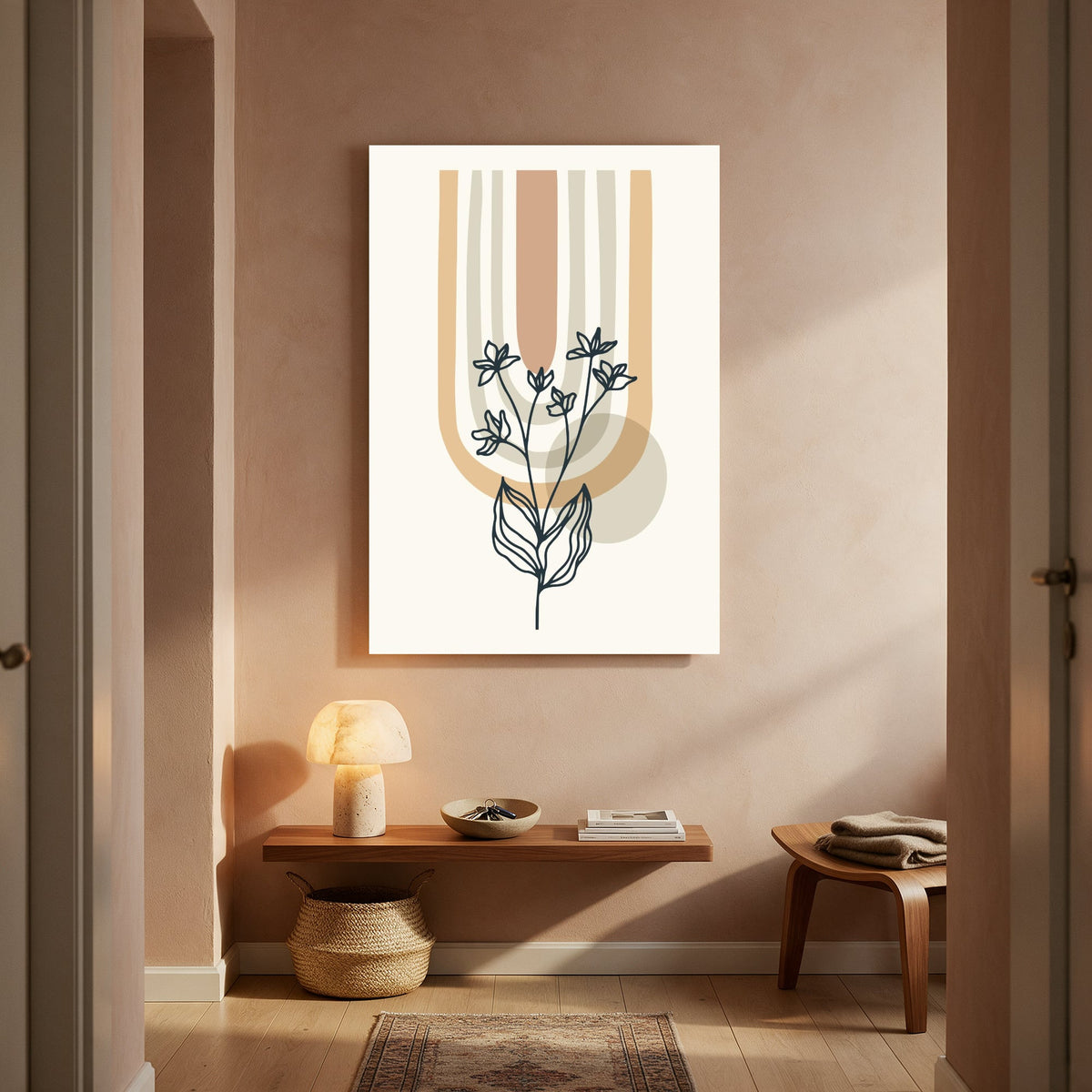 Line Art Floral Study — Portrait Living Room- Final