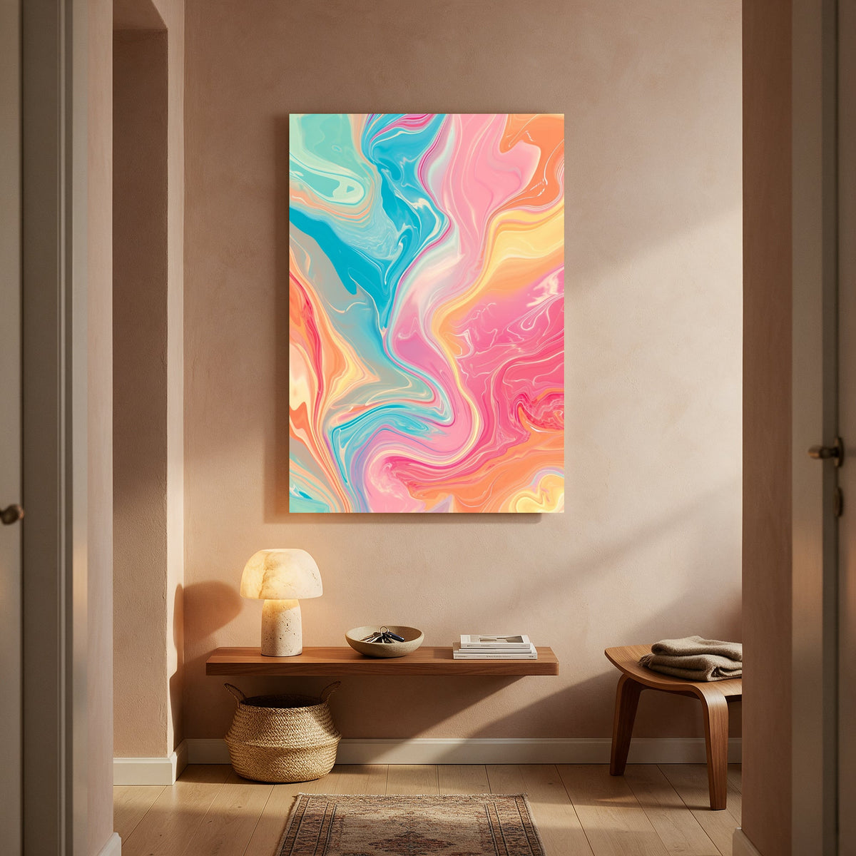 Peach Marble Flow — Portrait Living Room- Final