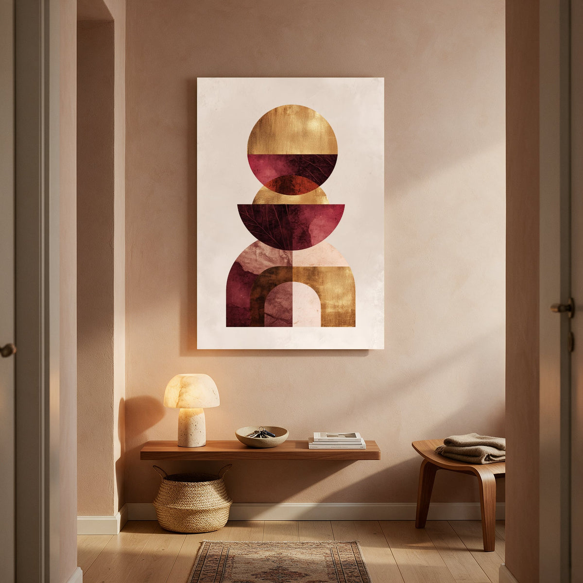 Gilded Half-Moon Totem — Portrait Living Room- Final