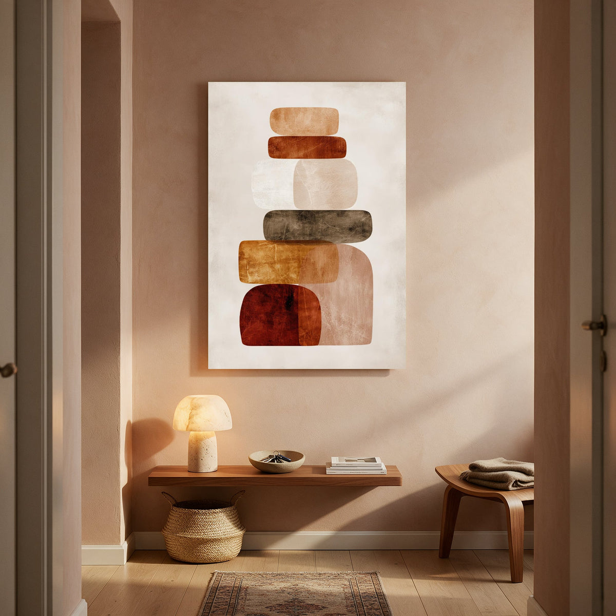 Balanced Stones in Terracotta — Portrait Living Room- Final