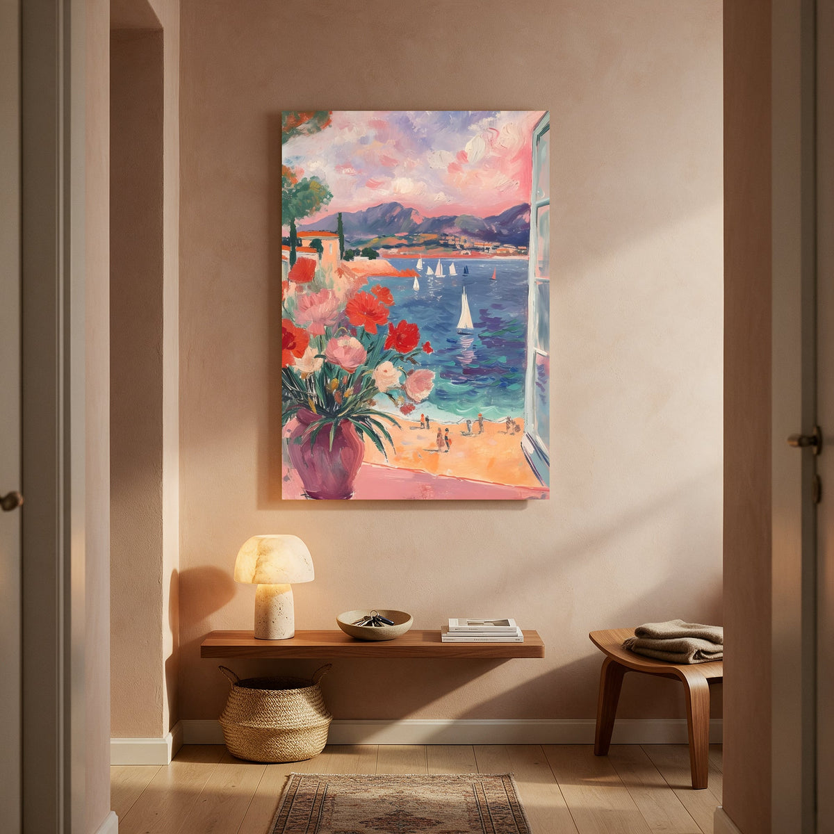 Bay View with Poppies — Portrait Living Room- Final