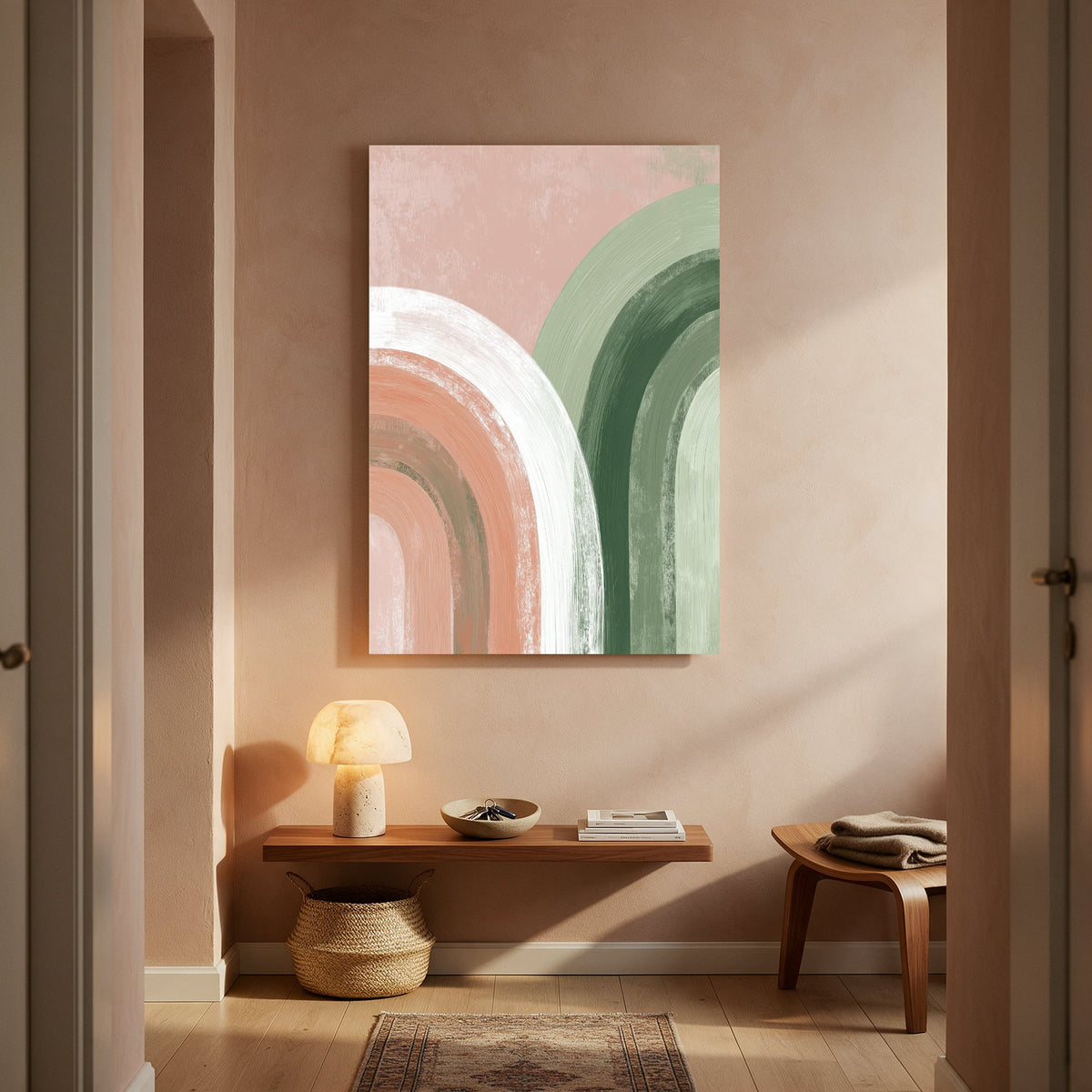 Blush and Sage Waves — Portrait Living Room- Final