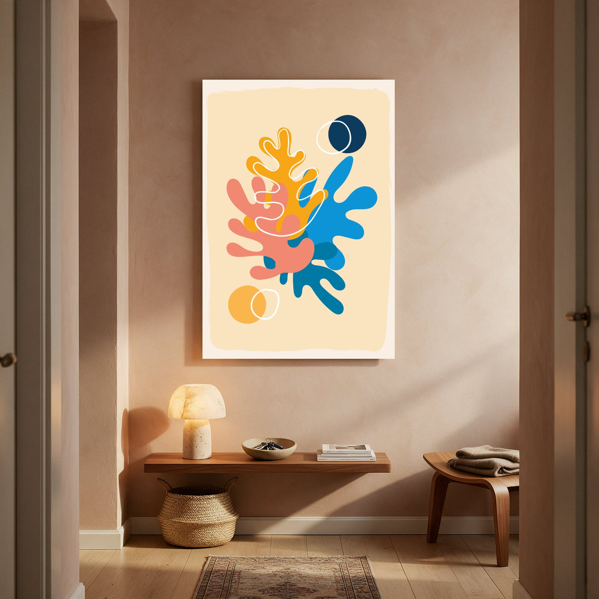 Ocean Coral Burst — Portrait Living Room- Final