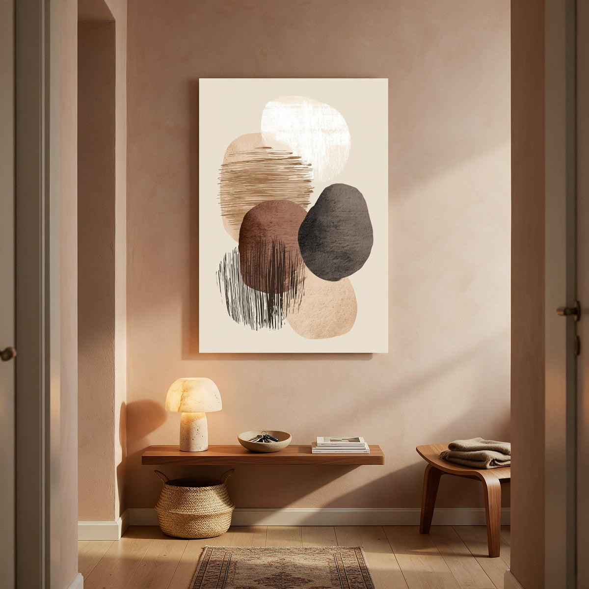 Earth Tone Bloom Cluster — Portrait Living Room- Final