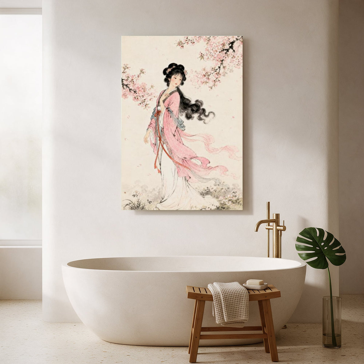 Maiden in Pink Robe — Portrait Bathroom Final