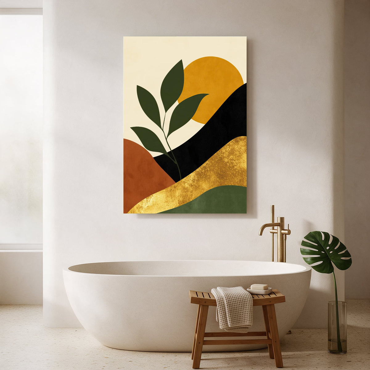 Branch Over Golden Ridge — Portrait Bathroom Final