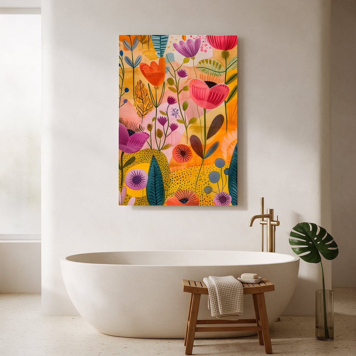 Garden Birds and Blooms — Portrait Bathroom Final