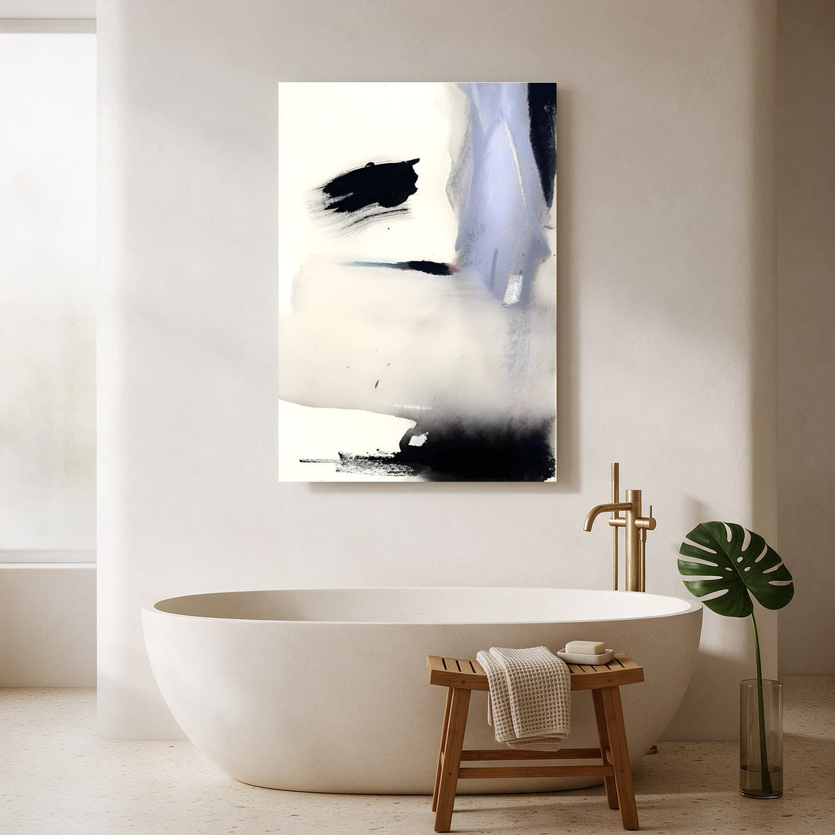 Soft Blue Wash Abstract — Portrait Bathroom Final