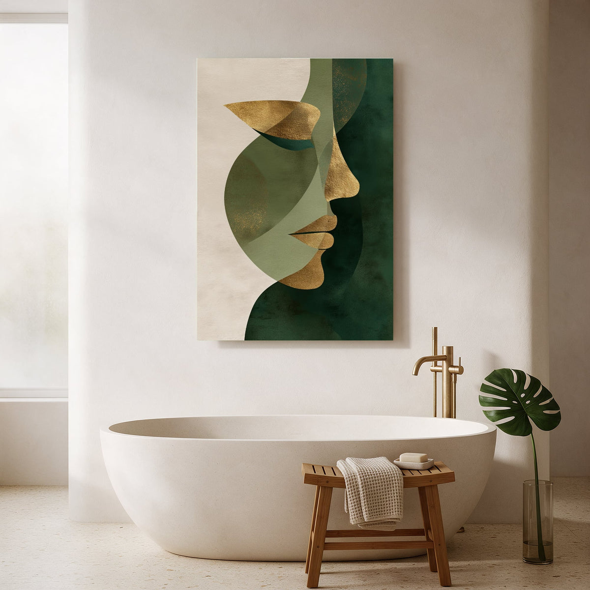 Golden Profile Silhouette — Portrait Bathroom Final