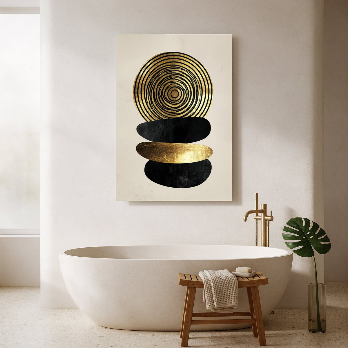 Golden Stone Spiral — Portrait Bathroom Final