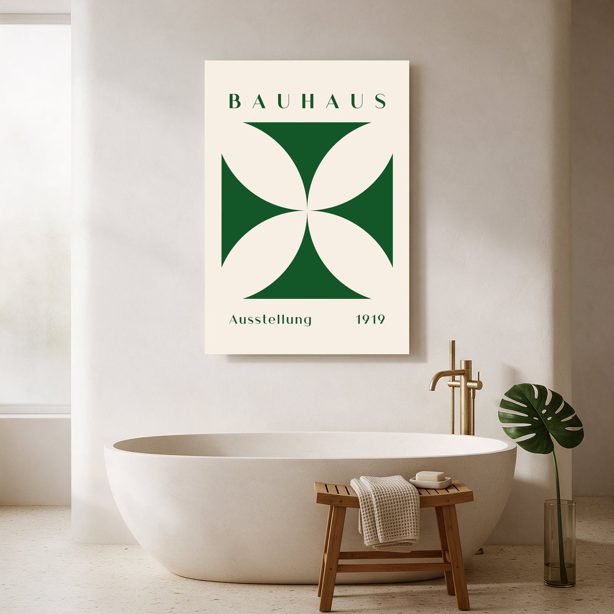 Bauhaus Green Cross Bloom — Portrait Bathroom Final