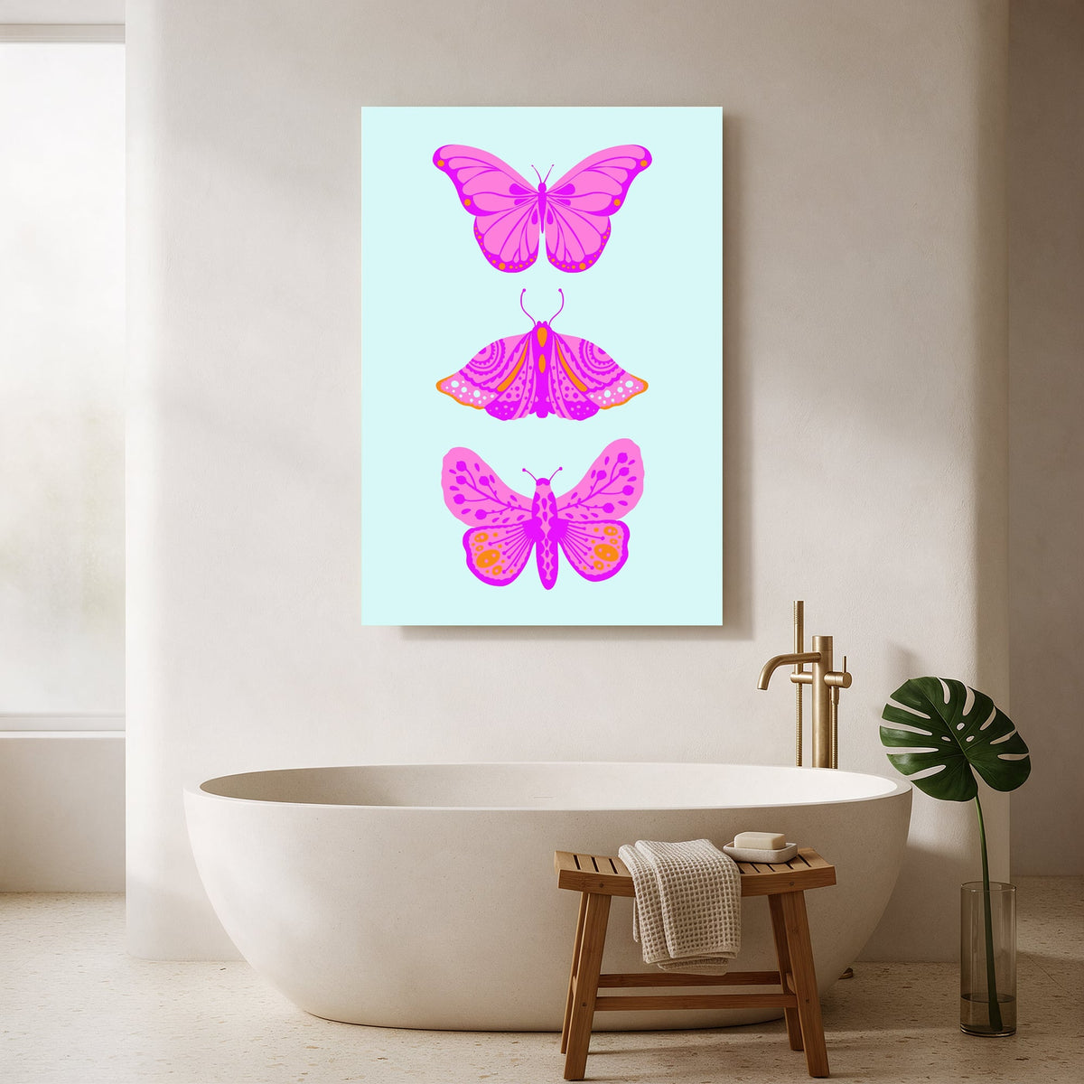 Magenta Butterflies — Portrait Bathroom Final