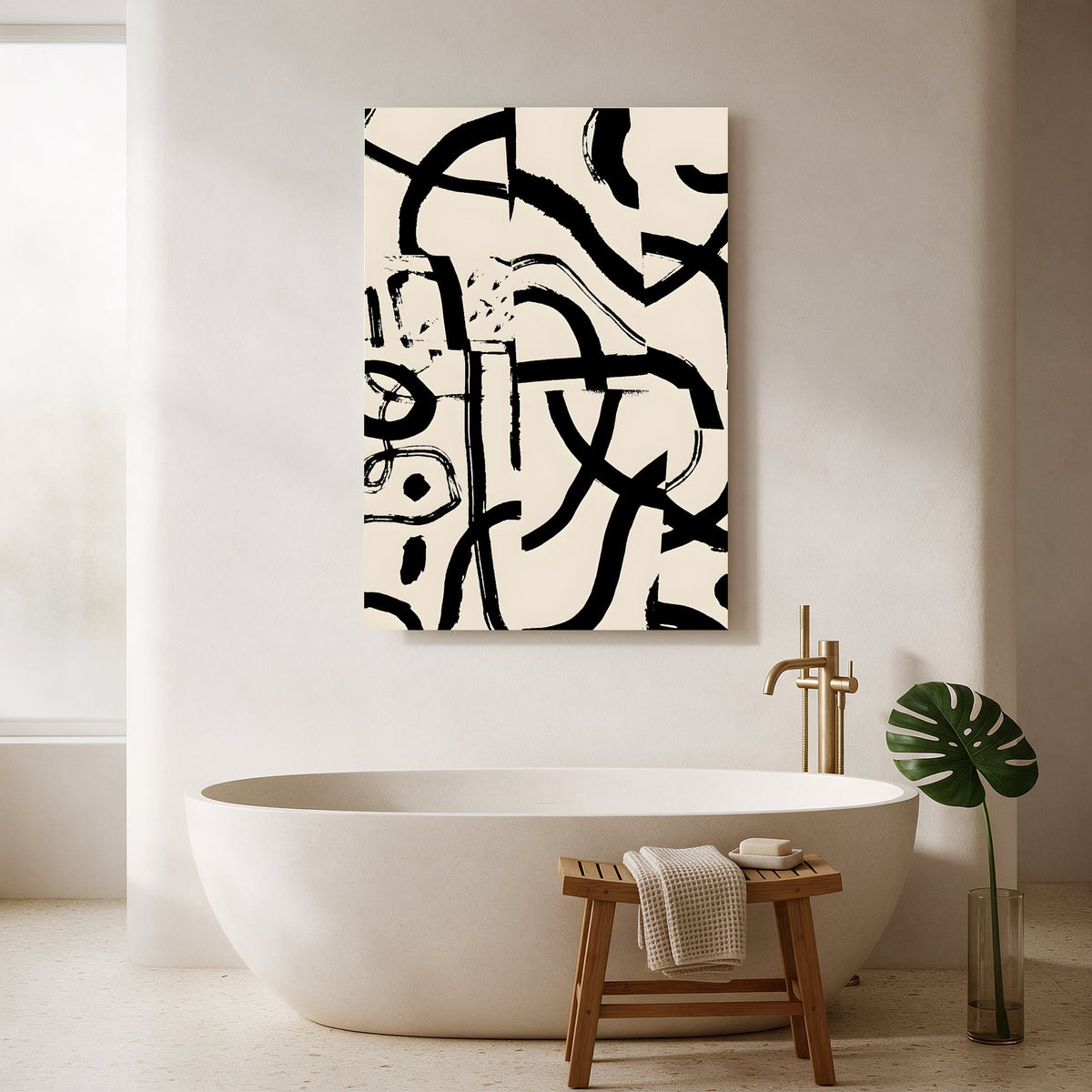 Brushed Maze on Cream — Portrait Bathroom Final