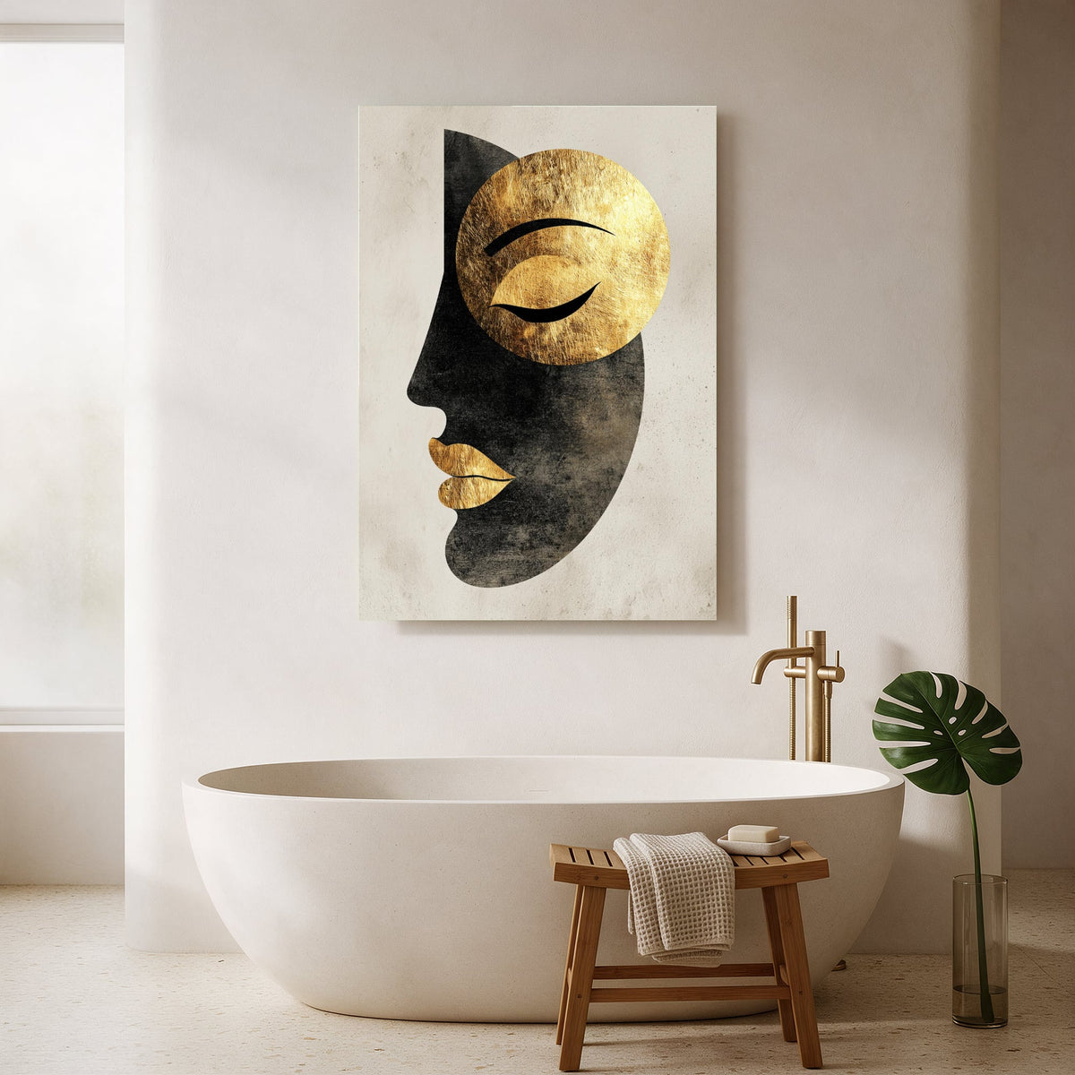 Golden Spiral Gaze — Portrait Bathroom Final