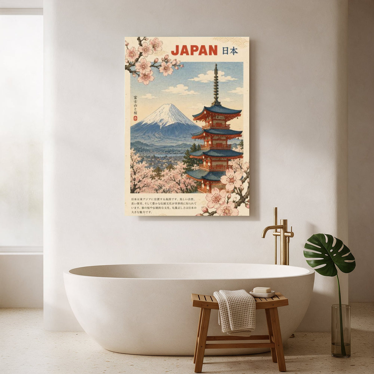 Japan Travel Poster — Portrait Bathroom Final