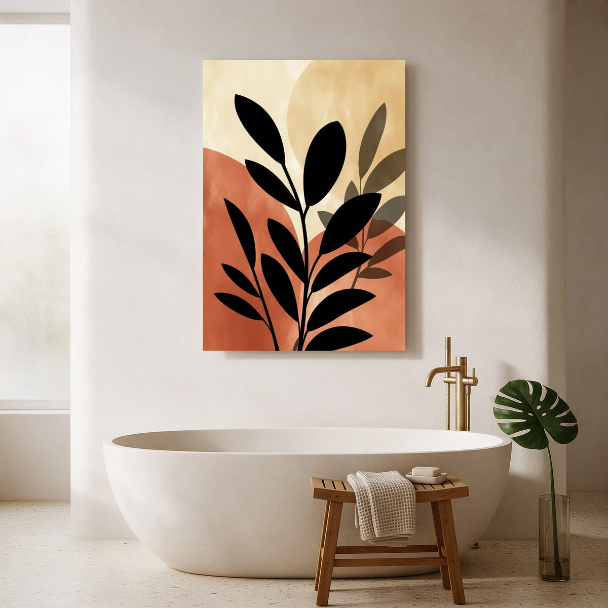 Branch on Terracotta Gradient — Portrait Bathroom Final