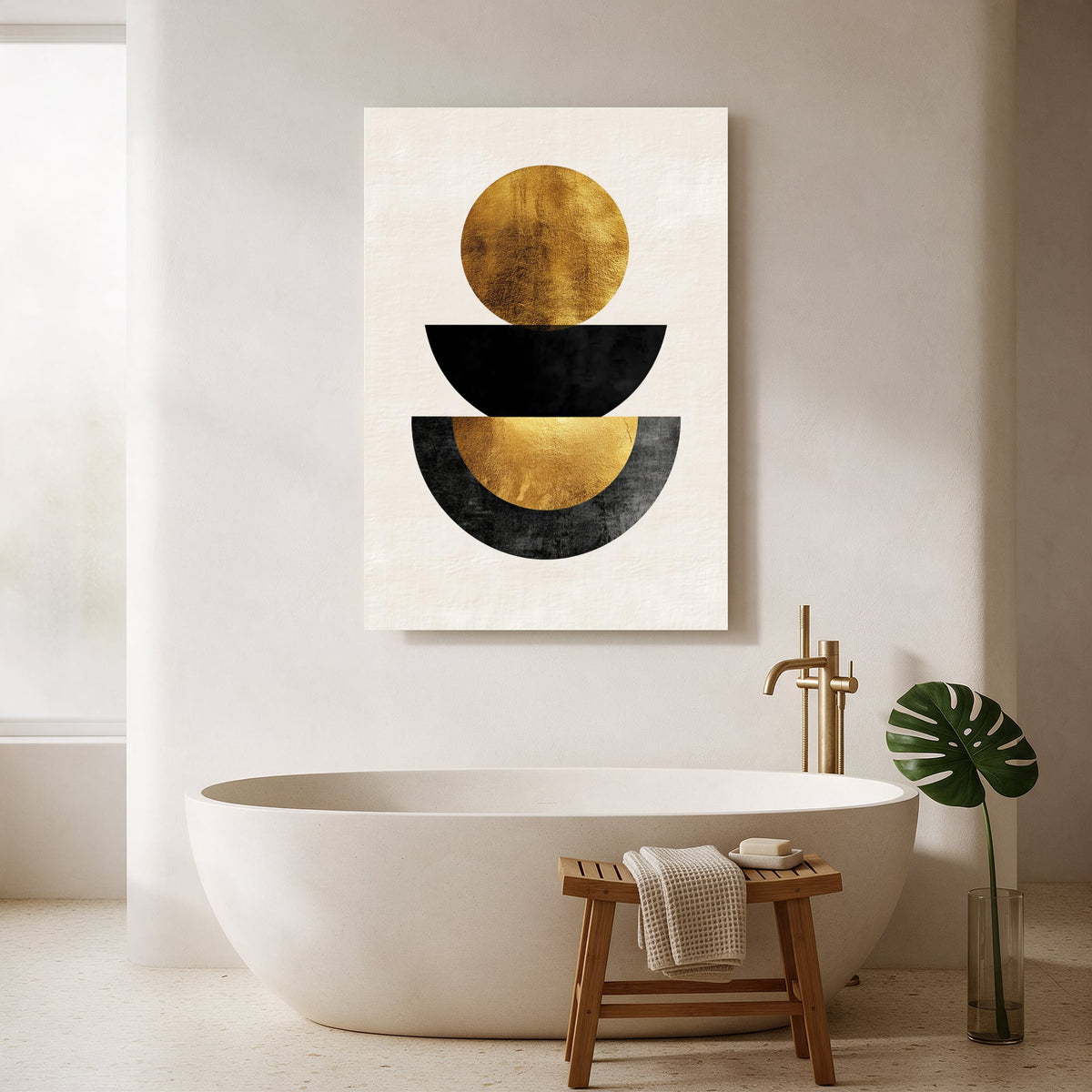 Golden Half-Moon Totem — Portrait Bathroom Final