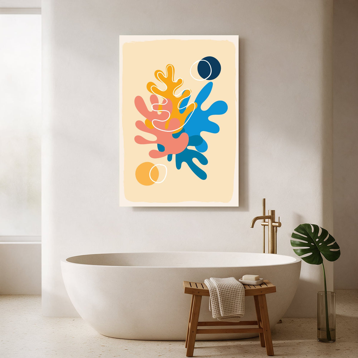Ocean Coral Burst — Portrait Bathroom Final
