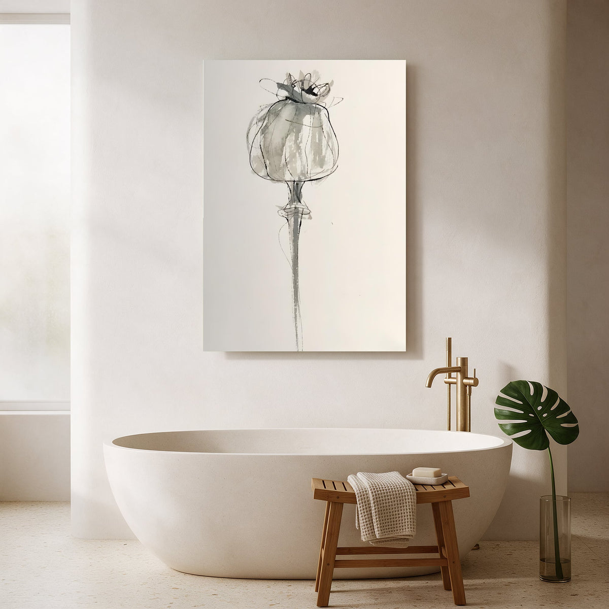 Poppy Pod Sketch — Portrait Bathroom Final