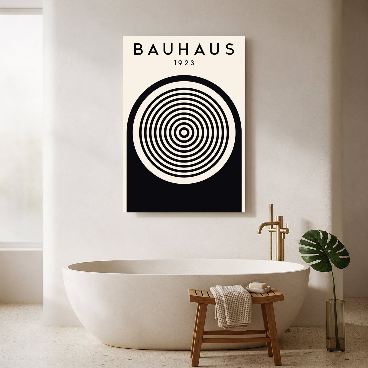Bauhaus Target Rings on Black — Portrait Bathroom Final