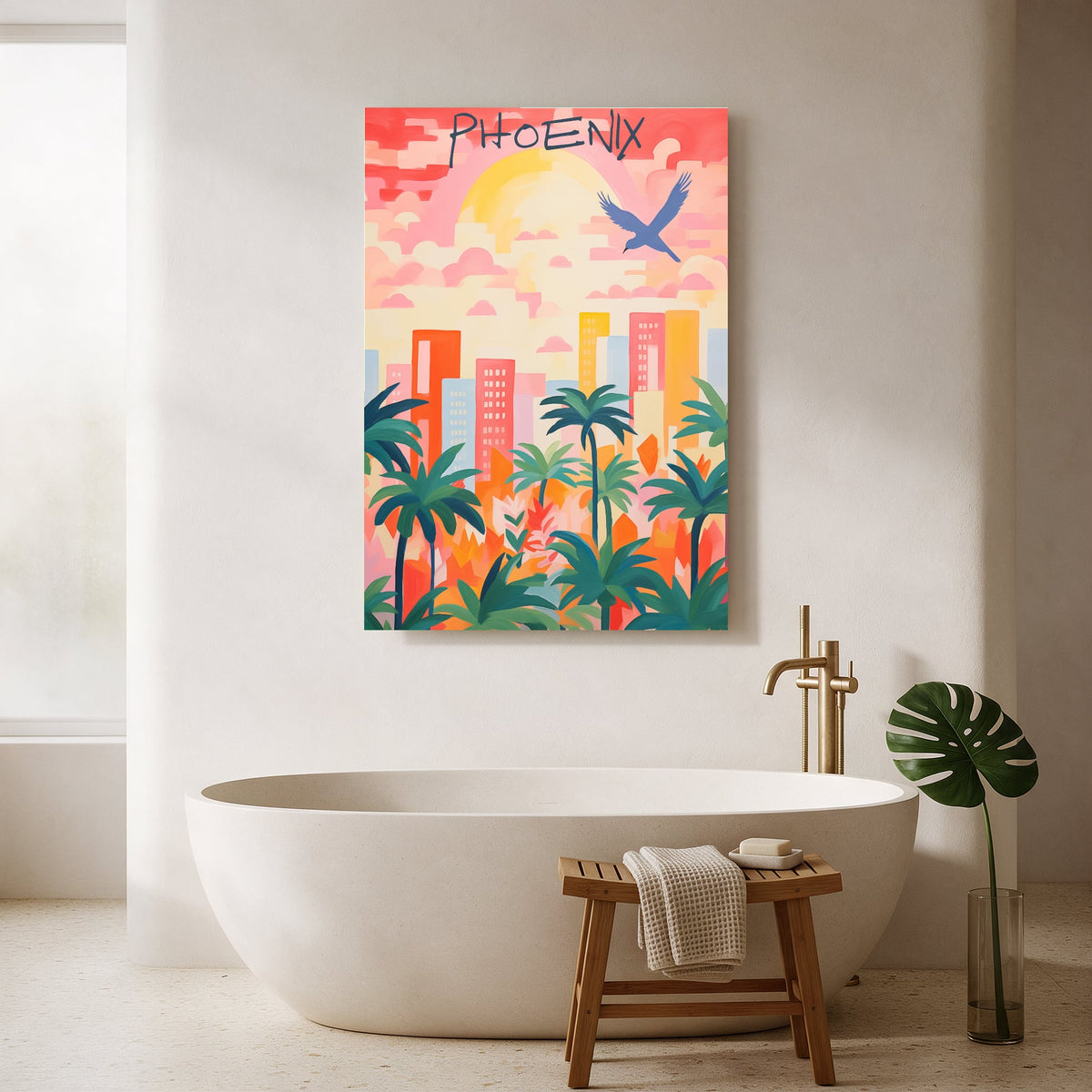 Phoenix Palm Skyline — Portrait Bathroom Final