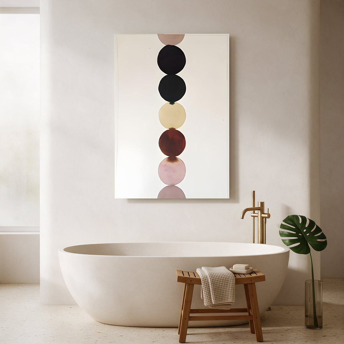Stacked Circles in Earth Tones — Portrait Bathroom Final