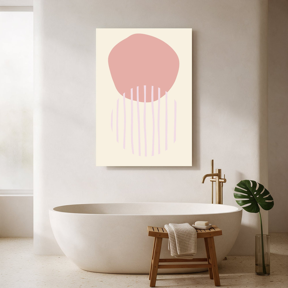 Blush Circle with Lines — Portrait Bathroom Final