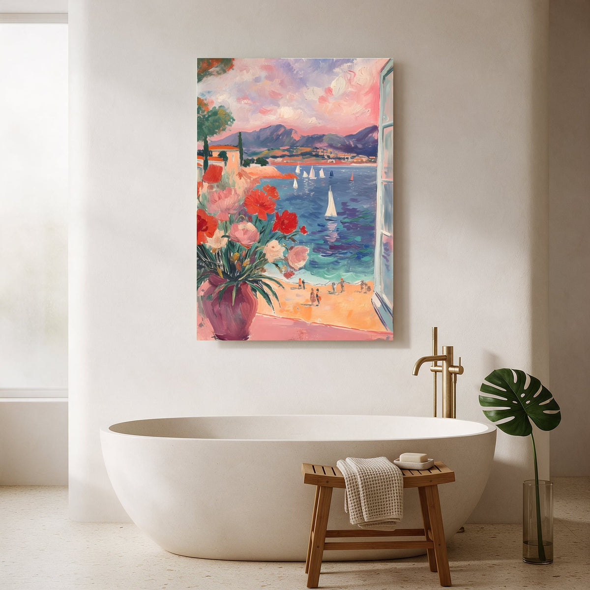 Bay View with Poppies — Portrait Bathroom Final