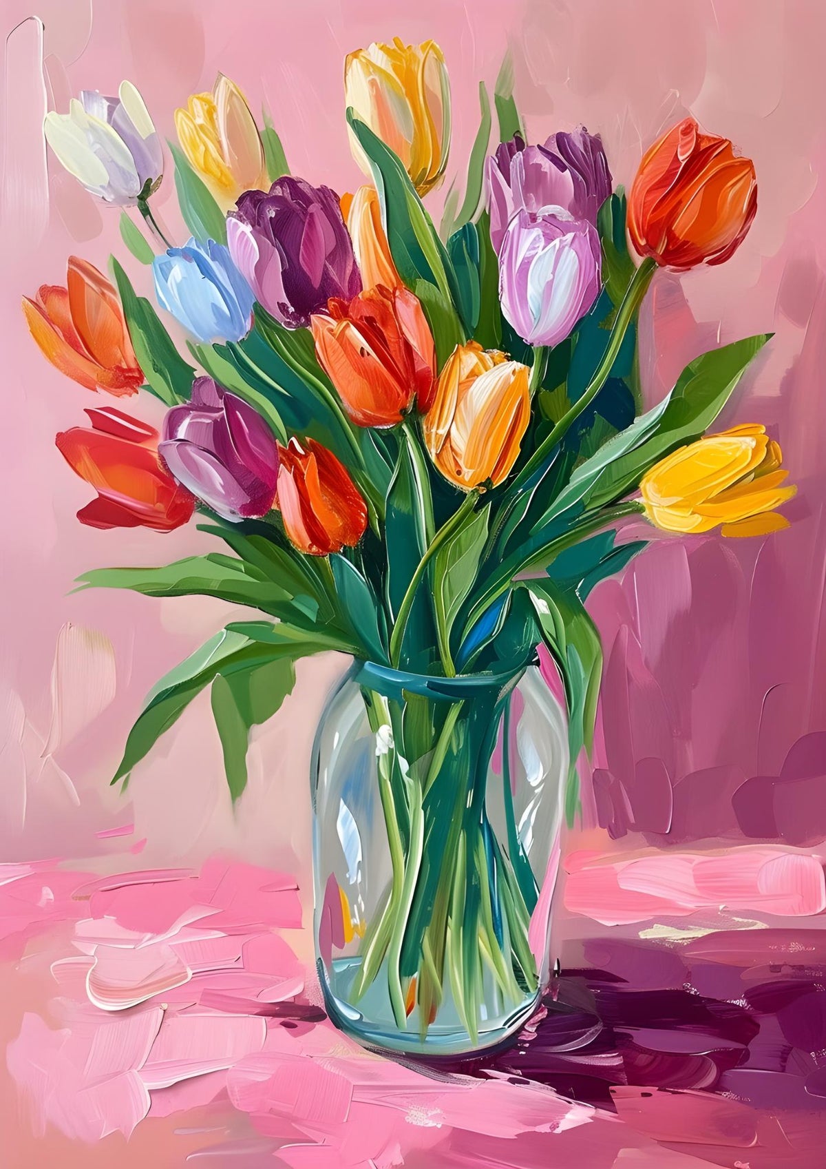 Tulip Bouquet in Glass Vase