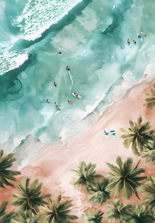 Aerial Beach and Palms