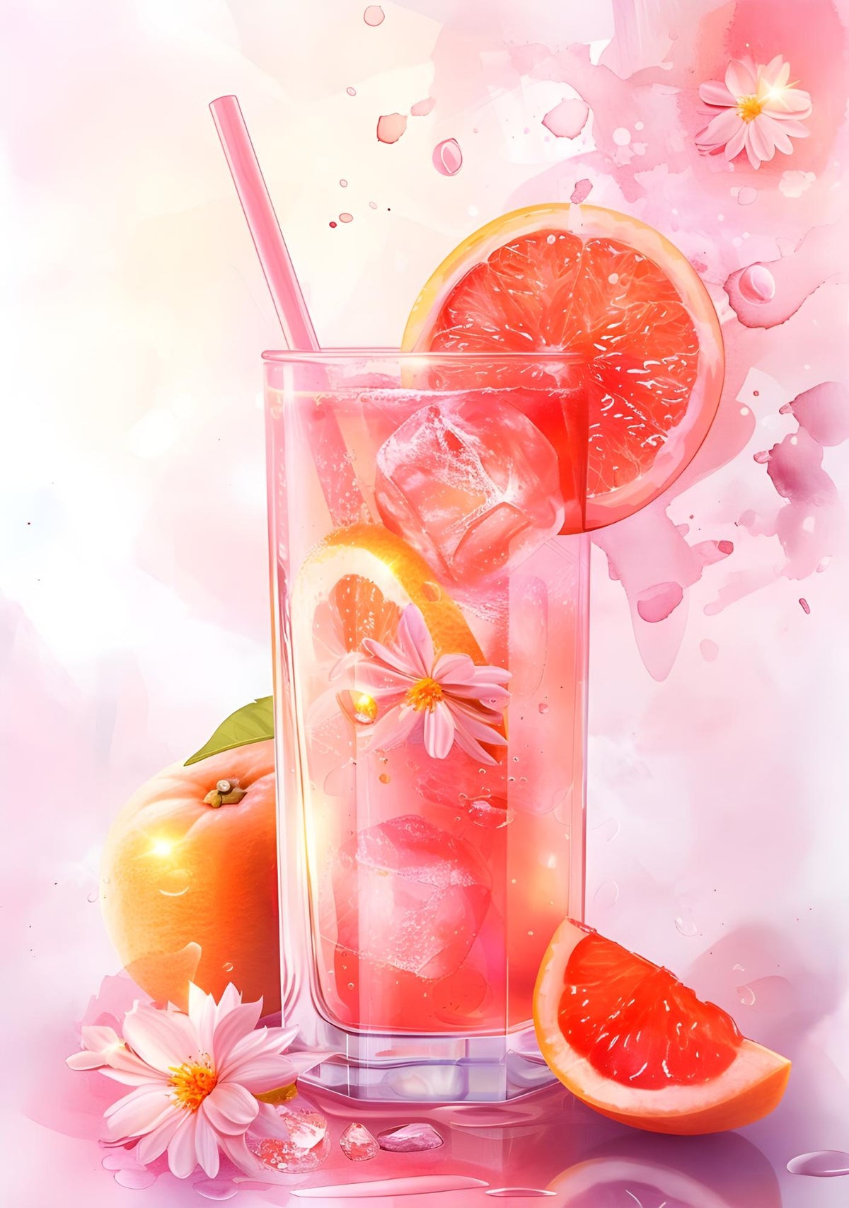 Watercolor Pink Cooler