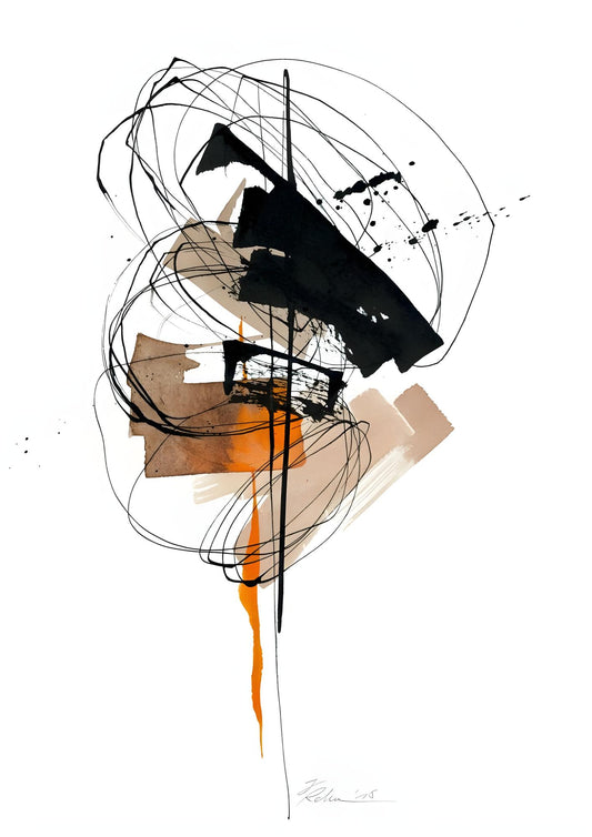 Orange Drip Abstract