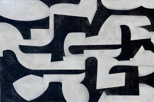 Interlocking Indigo Shapes