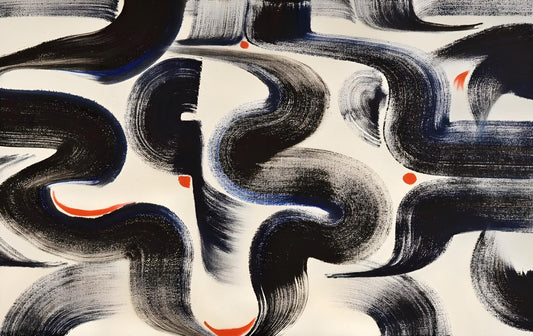Indigo Ribbon Brushwork