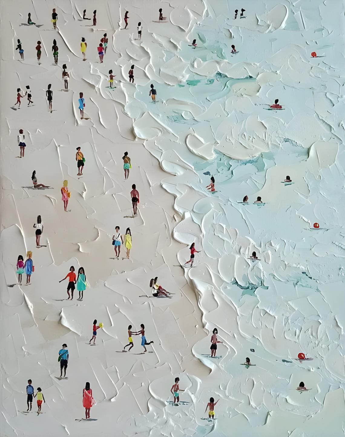Beachgoers from Above