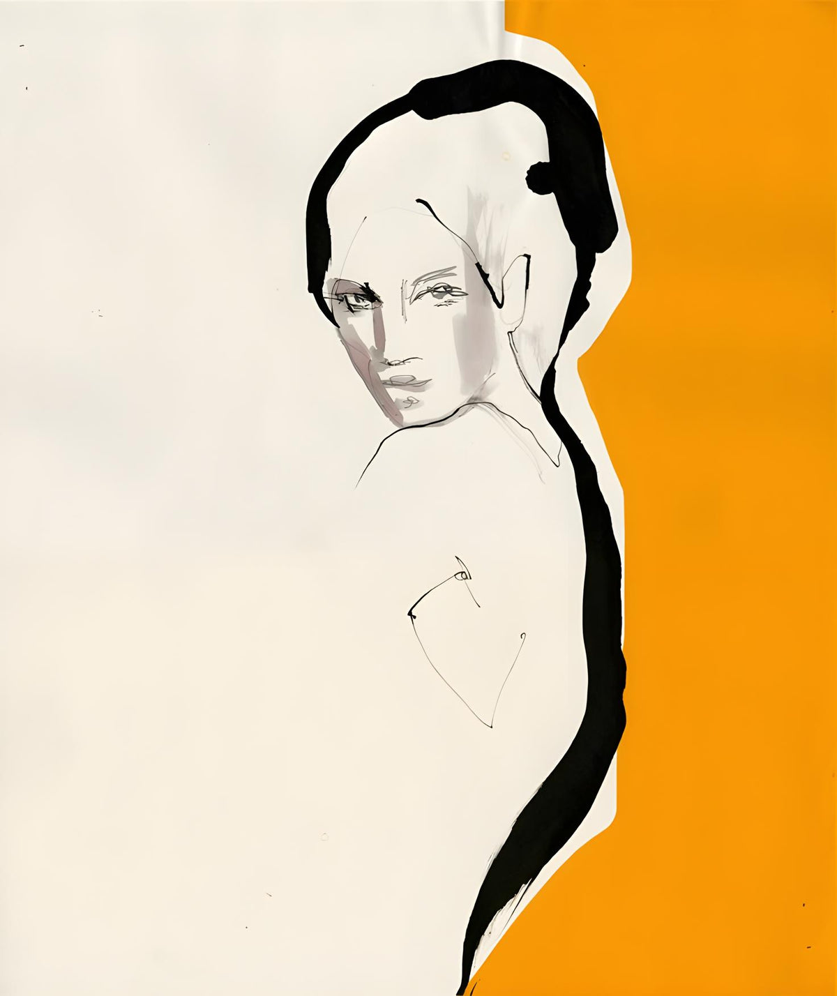 Woman with Orange Panel