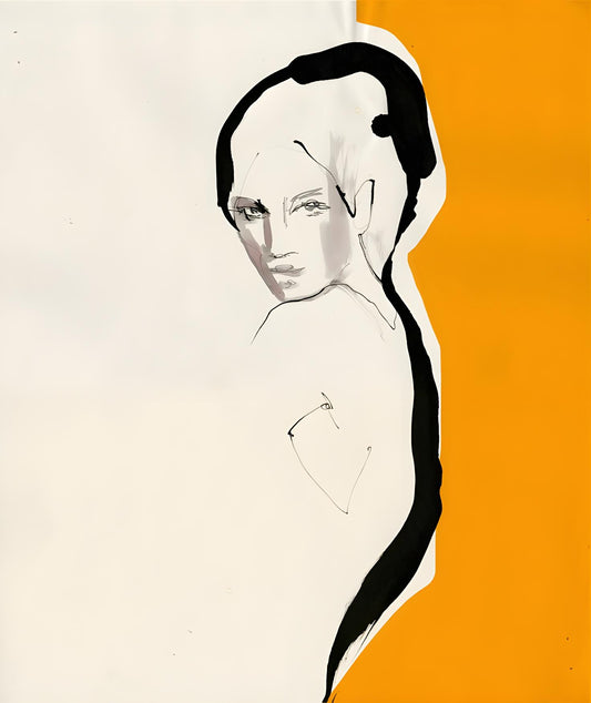 Woman with Orange Panel