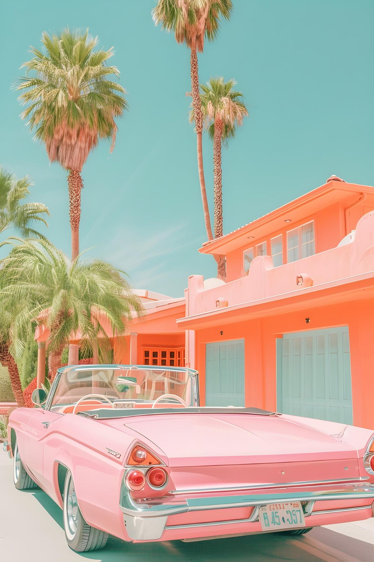 Pink Cadillac and Palms