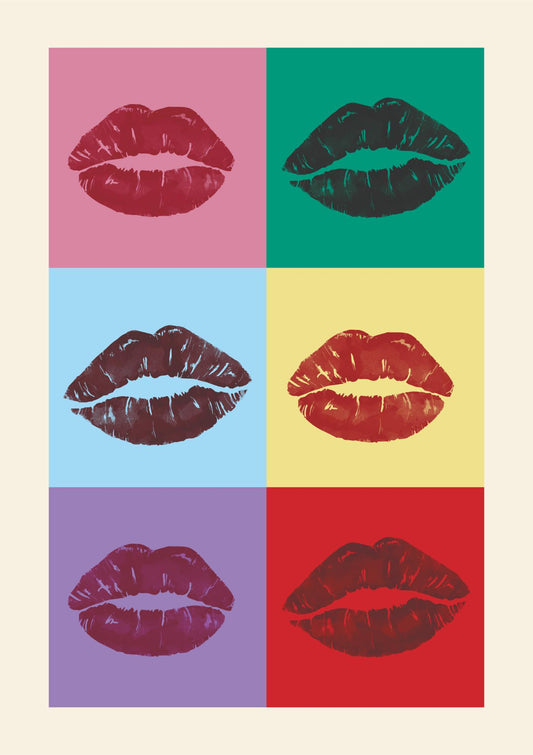 Lips Pop Art Grid
