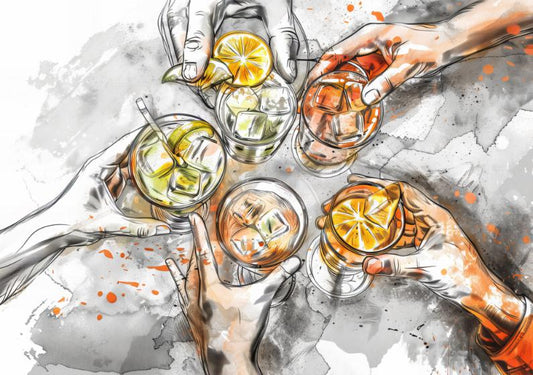 Cocktails in Watercolor