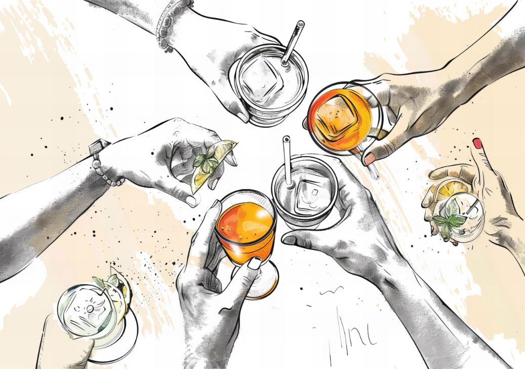 Cheers Cocktails Sketch