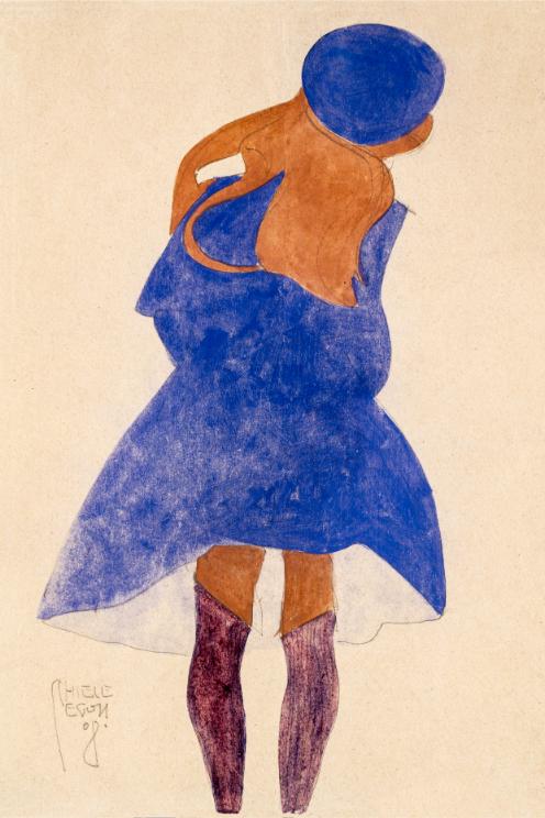 Woman in Blue Dress
