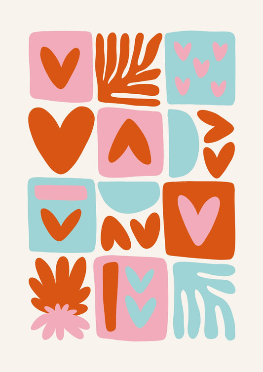 Hearts and Shapes Grid