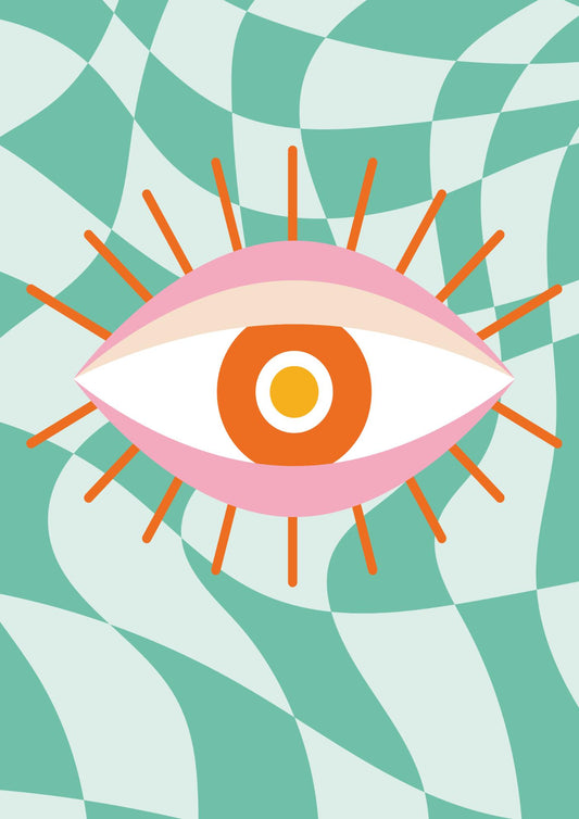 Evil Eye Wavy Check