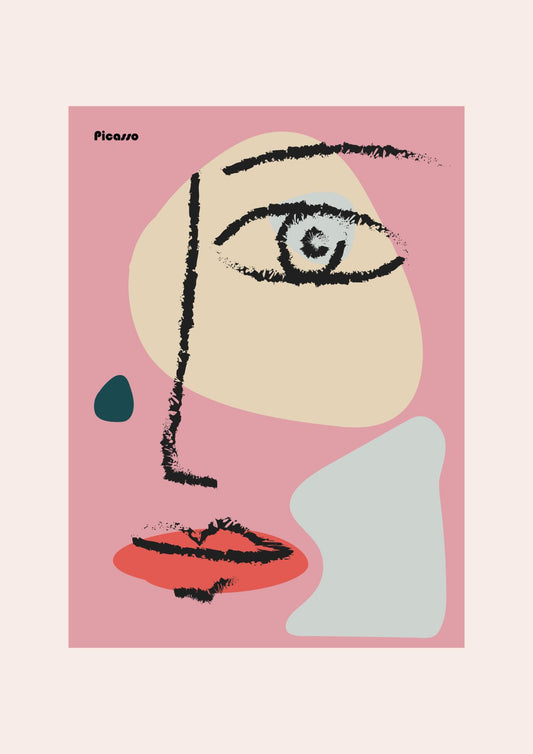 Abstract Face in Pink